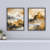 Imagem do Quadros Decorativos Paisagem Montanhas Douradas 2 Peças