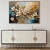 Quadro Decorativo Flores Espatuladas Douradas M2