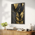 Quadro Decorativo Moderno Preto Folhas Douradas m3