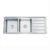 Lavadero para cocina acero 2 pozas WDA12050C