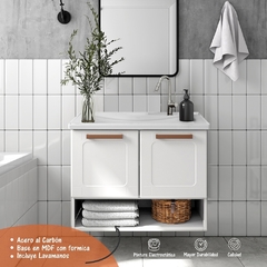 Mueble de Baño Nicho Inferior Bertolini con Lavamanos - Blanco