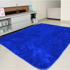 Tapete Alfombra peluda 200x180cm sala Azul