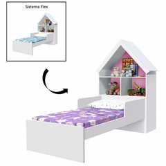 Cama Infantil Ariel Blanco/Rosado Flex - El Rincón de Lina