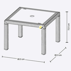 Combo Mesa Eterna Plástico + 4 Sillas con brazos en internet