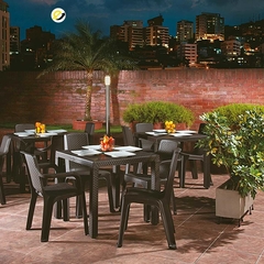 Combo Mesa Eterna Plástico + 4 Sillas con brazos