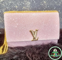BOLSA ROSA COM BRILHO LV