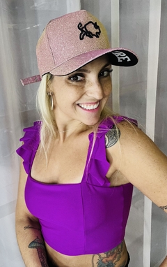 CROPPED ALÇA BABADO BOJO FUCSIA M - comprar online