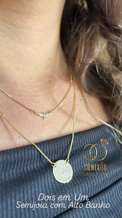 Colar Duplo Pai Nosso + Espirito Santo (Semijoia) - comprar online