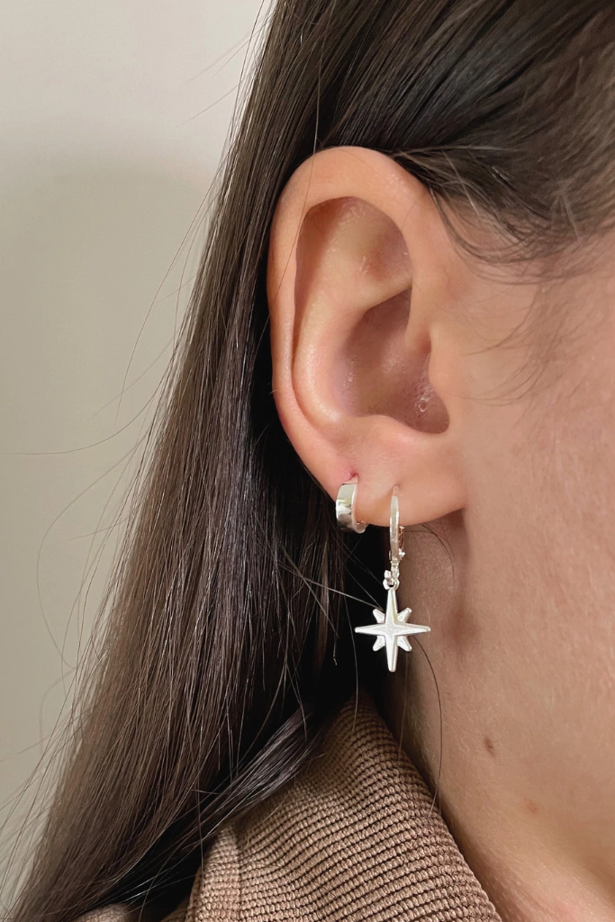 Brinco Argolinha Estrela Cadente