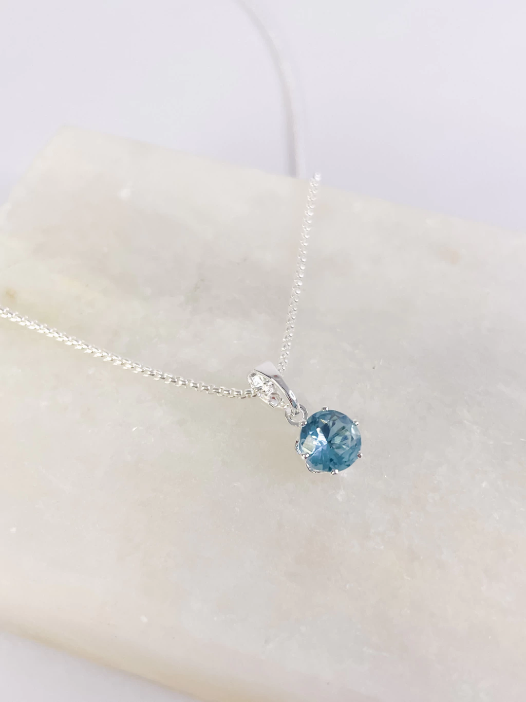 COLAR AQUAMARINE - BANHO DE PRATA