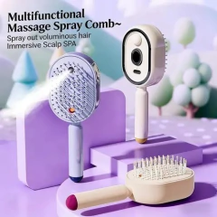49018 Almofadas De Ar Em Spray Elétrico 3 1 Pente De Massagem Autolimpante Escova De Óleo Essencial De Vapor Recarregável USB喷雾梳 - comprar online
