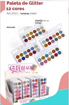 2172.1.1 Paleta sombra Glitter 12cores Box C/24pçs - Vivai