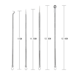 12 Kit C / 4 Peças Extrator Cureta Tira Acne Cravos E Espinha Limpeza - comprar online