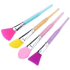 Pincel De Máscara Facial De Silicone 1 Lado Cabo Glitter Box c/12Pçs