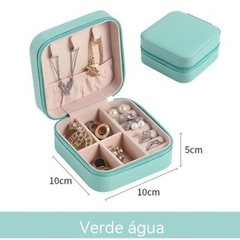 Imagem do Mini Organizador Porta Joias Portátil Viagem Armazenamento de Brinco Colar Bijuteria