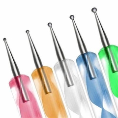 Kit 10 Boleadores Em 5 Pincéis - Ponta Dupla - Manicure - Design Em Unhas Box C/12pçs - loja online