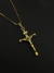 Colar veneziano de 1mm c/ crucifixo com 10 milésimos de ouro 18k