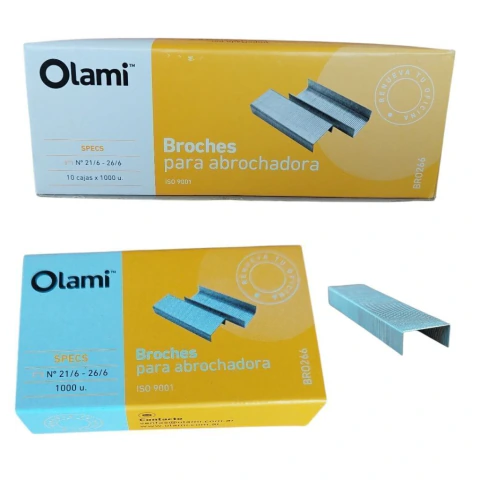 BROCHES PARA ABROCHADORA 21/6-26/6 x1000un. OLAMI