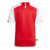 Camisa masculina do Arsenal, temporada 2023/24, com detalhes em vermelho e branco, logotipo da equipe e patrocinador.