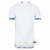 Camisa masculina do Cruzeiro II 2024/25 vista de trás, predominantemente branca com detalhes em azul nas mangas.