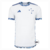 Camisa masculina do Cruzeiro II 2024/25, branca com detalhes em azul e estampa nas mangas.