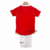 Camisa e calção infantil do Manchester United, temporada 2006/07, com detalhes em vermelho e branco.