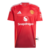 Camisa do Manchester United I 2024/25 na cor vermelha, modelo masculino, com detalhes em branco e logo da equipe.