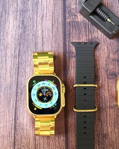 Smartwatch Ultra Gold 24K Com NFC 2 Pulseiras Lançamento - Metaversø