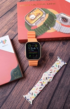Smartwatch Hw9 Ultra Mini 41mm Serie 9 Com Pulseira Extra NFC Lançamento - Laranja na internet