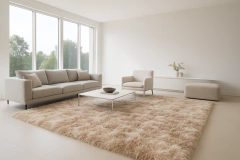 Tapete Peludo Mesclado Bege 3,50 x 3,00 Metros - Santa Lorenza | Tapetes Peludos com Frete Grátis e 12x
