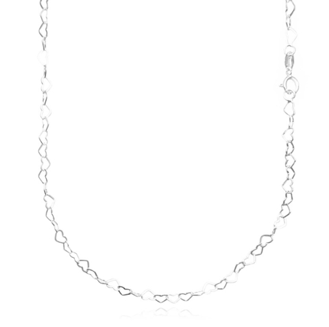 Colar Coração 3mm (Fecho Tradicional) (PRATA 925)