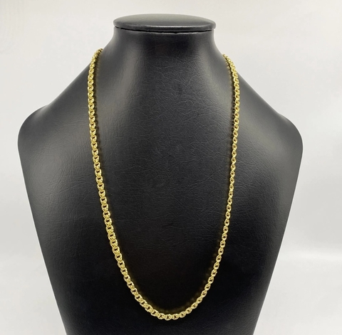 Corrente Friso Carioca 5mm (Fecho Gaveta Duplo) (Banho Ouro 18k)