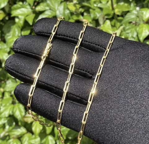 Corrente Cartier Longa 3mm (Fecho Canhão) (Banho Ouro 18K)