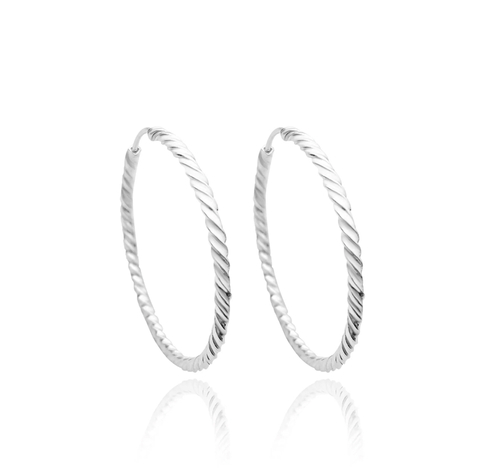 Brinco Argola Trançada G (PRATA 925)