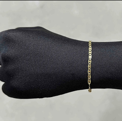 Pulseira Piastrine 3,6mm (Fecho Gaveta) (Banho Ouro 18k)