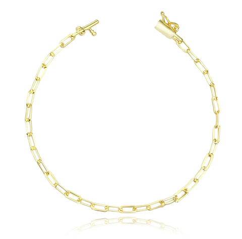 Pulseira Carrier Longa 2,5mm (Fecho Canhão) (Banho Ouro 18k)