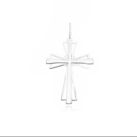 Pingente Cruz Vazada (3,9cmX2,6cm) (2,4g) (PRATA 925)
