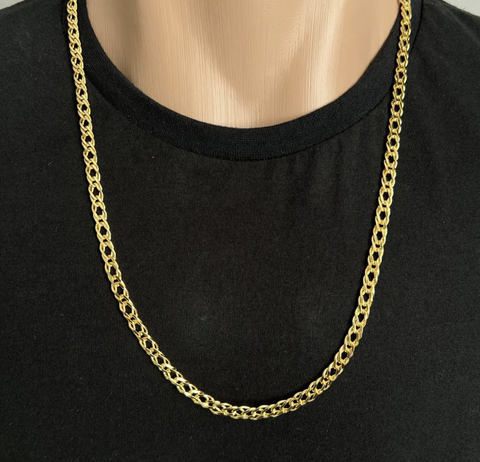 Corrente Grumet Dupla Aberta 6mm (Fecho Gaveta) (Banho Ouro 18k)