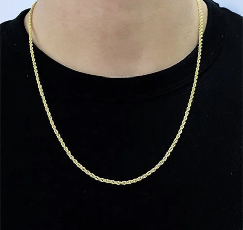 Corrente Cordão Baiano Diamantado 2,5mm (Fecho Canhão) (Banho Ouro 18k)