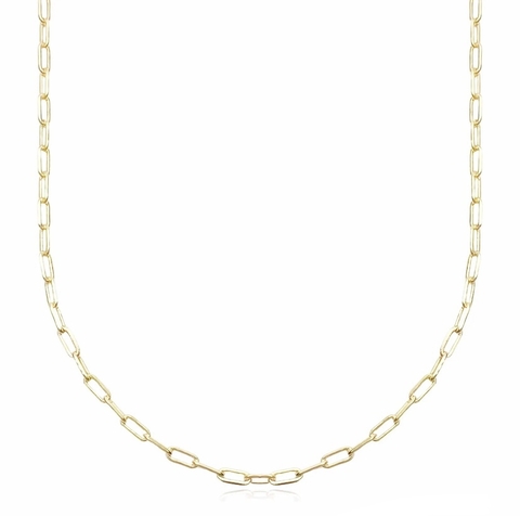 Corrente Cartier Longa 2mm Fecho Gaveta Banho Ouro 18K