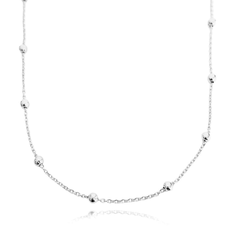 Colar Cartier Cadeado c/ Esferas Banho Prata 925