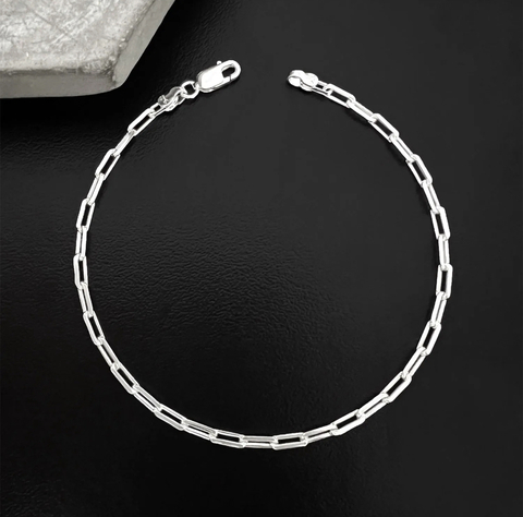 Pulseira Carrier Longa 2,8mm (Fecho Garra) (PRATA 925)