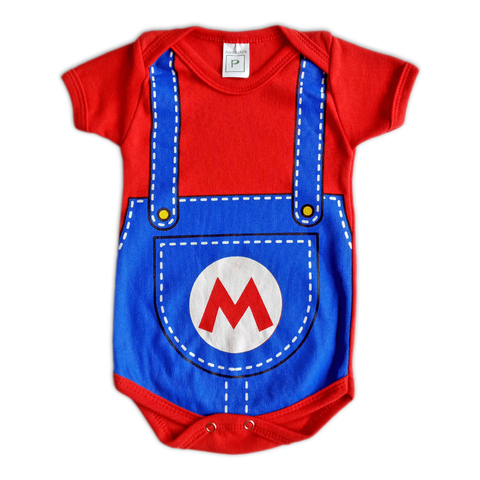 Roupa Macacão Body Super Mario Bros Mesversário Menino