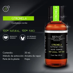 Bienat Aromaterapia Aceite Esencial de Citronela 30mL - comprar en línea