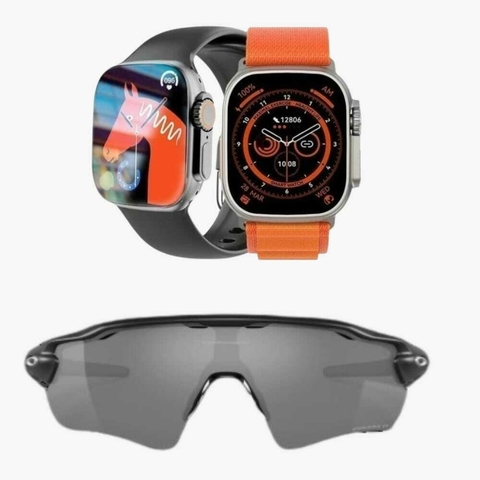 Relógio Smartwatch Microwear Ultramini W69 - Duas Pulseiras + Óculos de Sol Oakley Radar(CORES NA DESCRIÇÃO)