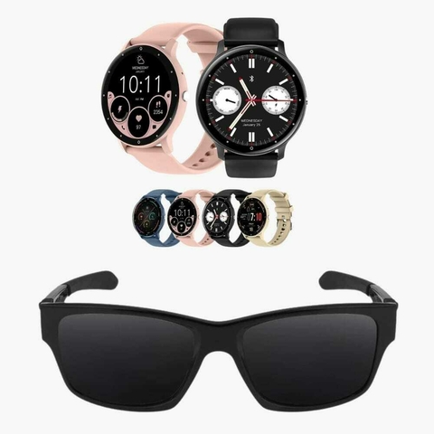Relógio Smartwatch Bracelet ZW02 a prova d'agua + Óculos de Sol Oakley Jupiter (CORES NA DESCRIÇÃO)