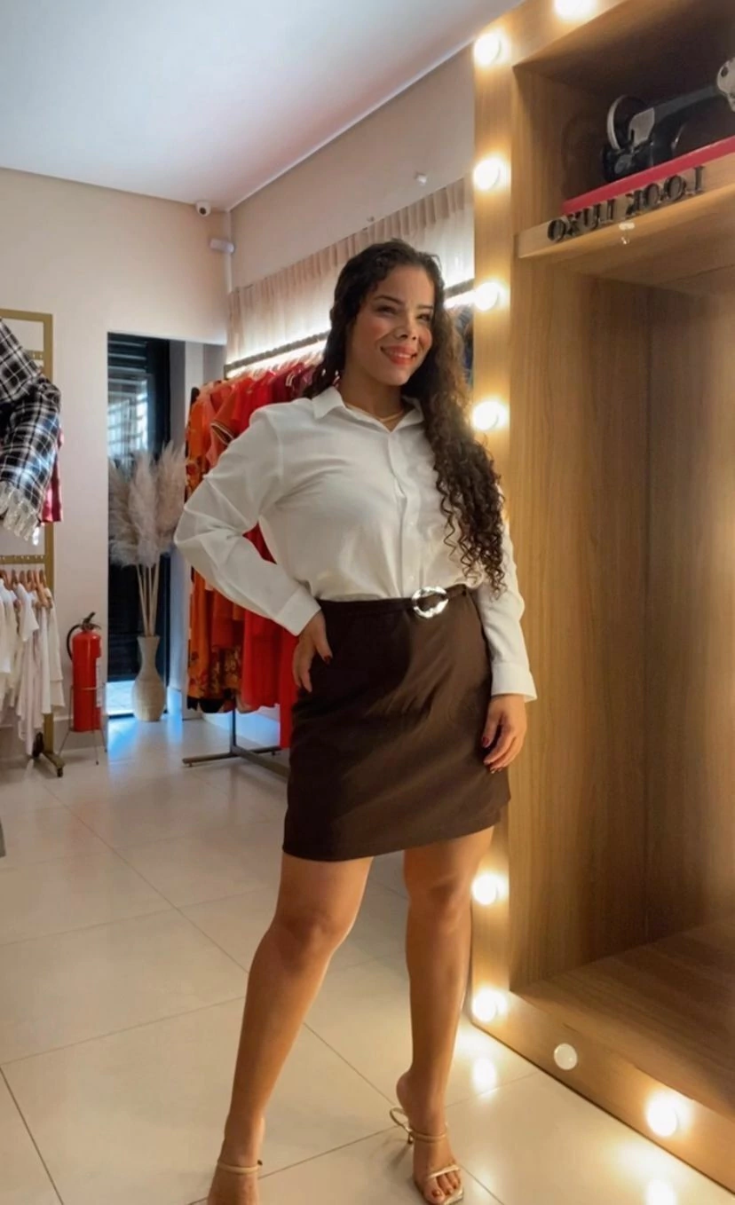 MAXI CAMISA DE MANGA LONGA COM BOTÃO