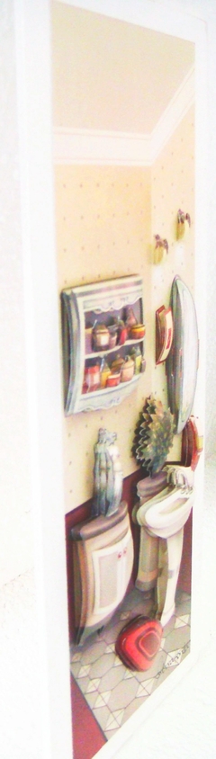 Quadro Banheiro - Lavabo com espelho - comprar online
