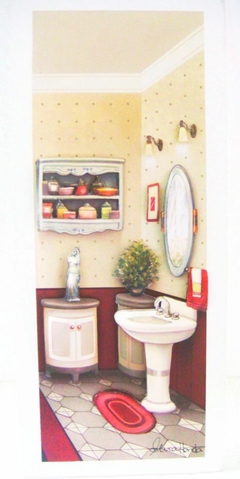 Quadro Banheiro - Lavabo com espelho