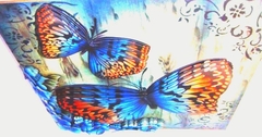 Quadro Flores -Borboletas azuis com flores na internet